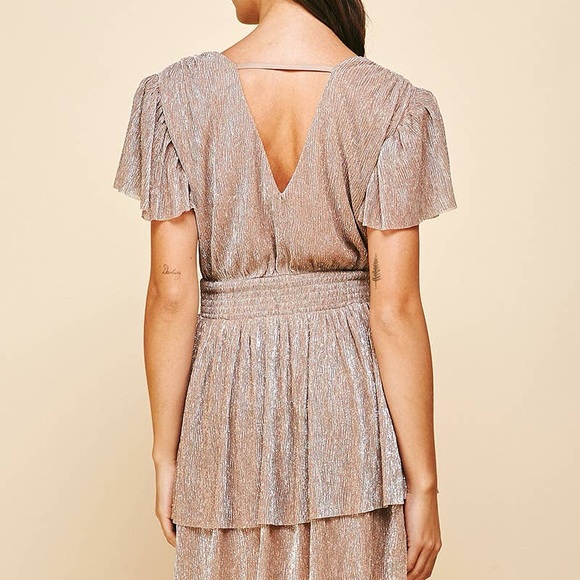 Metallic Gold Mini Dress - Picture 4 of 6